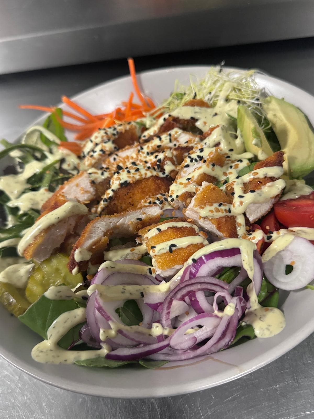 maaltijdsalade kip krokant